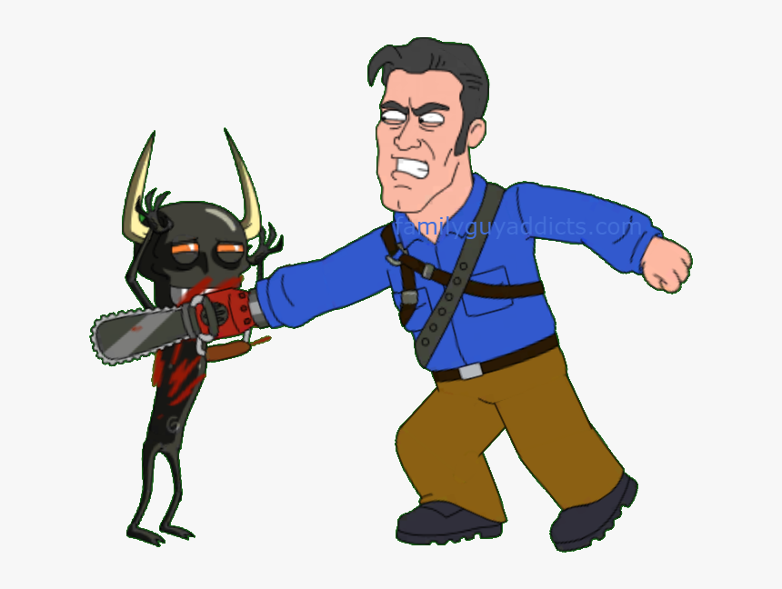 Ash Williams Have A Chainsaw Malfunction - Ash Williams Family Guy, HD Png Download, Free Download