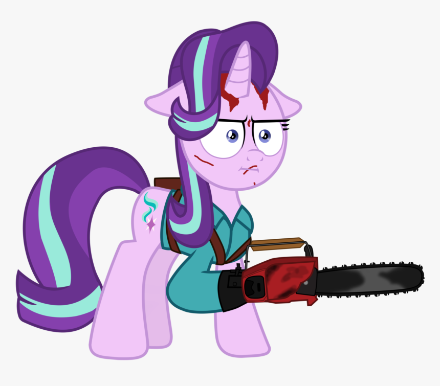 Ejlightning007arts, Ash Williams, Blood, Chainsaw, - Starlight Glimmer Evil Dead, HD Png Download, Free Download