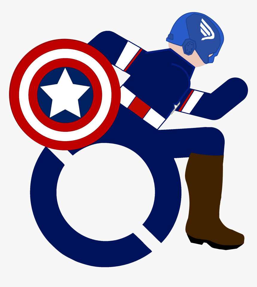 Disabled Captain America New - Printable Captain America Template, HD Png Download, Free Download