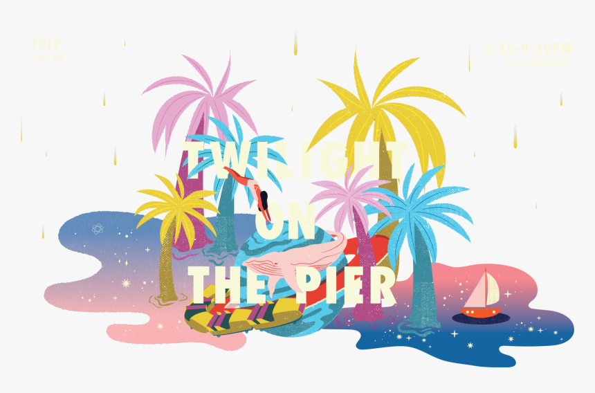 Santa Monica Pier Illustration, HD Png Download, Free Download