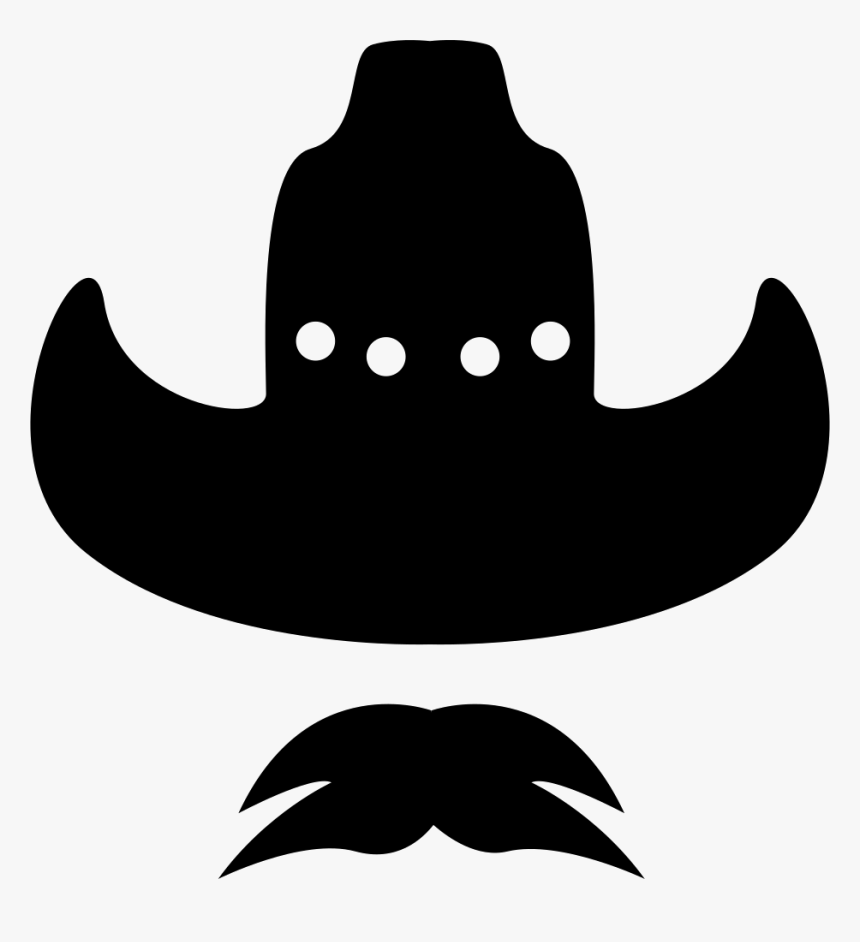 Facial Hair Cowboy Hat Beard - Cowboy Hat And Mustache Png, Transparent Png, Free Download