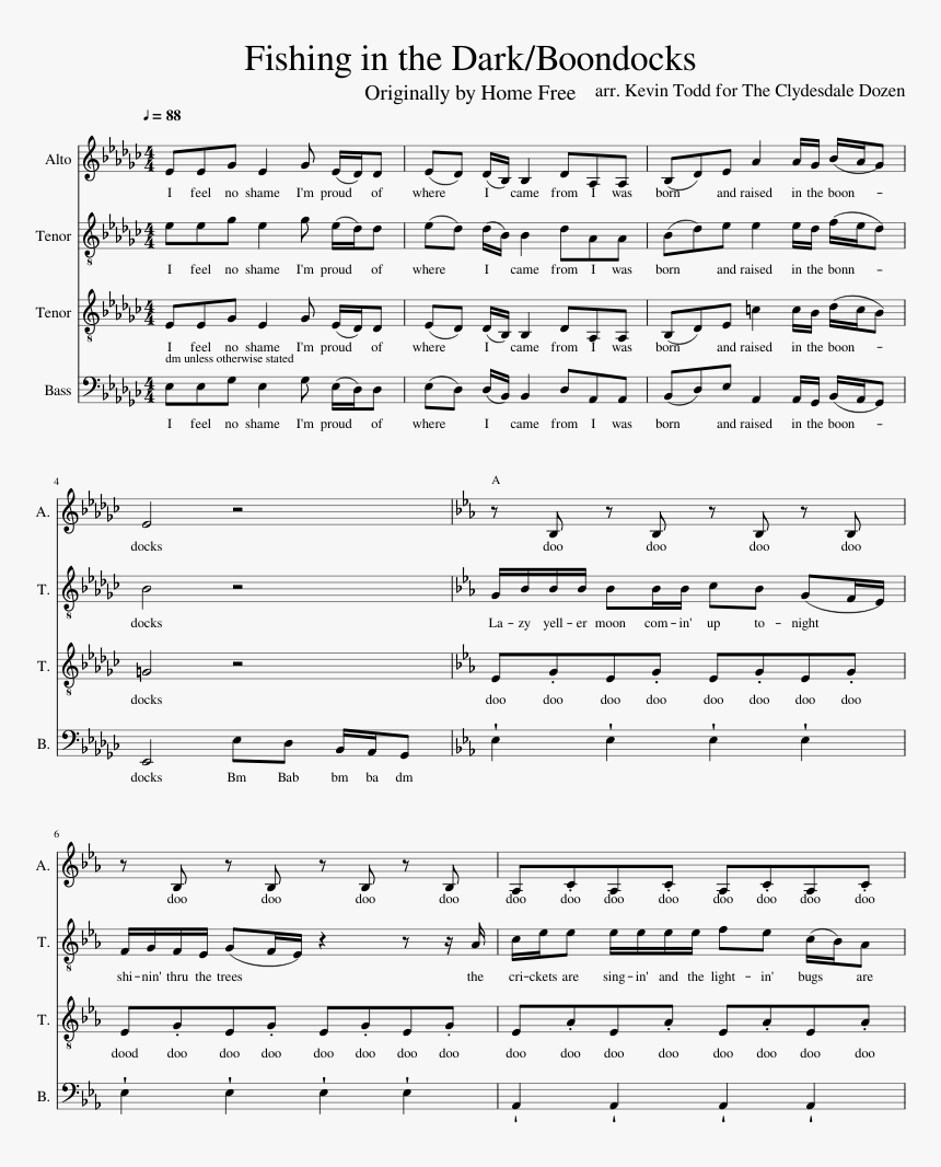 Fishin In The Dark Sheet Music, HD Png Download, Free Download