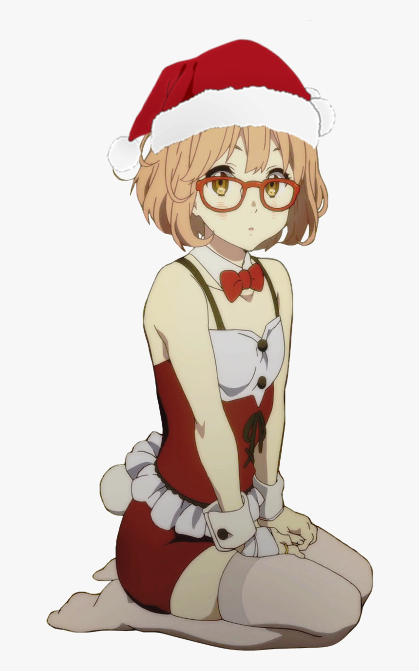 “ Transparent Mirai Santa Hat 
the Colors Were Perfect, - Kyoukai No Kanata Mirai Render, HD Png Download, Free Download