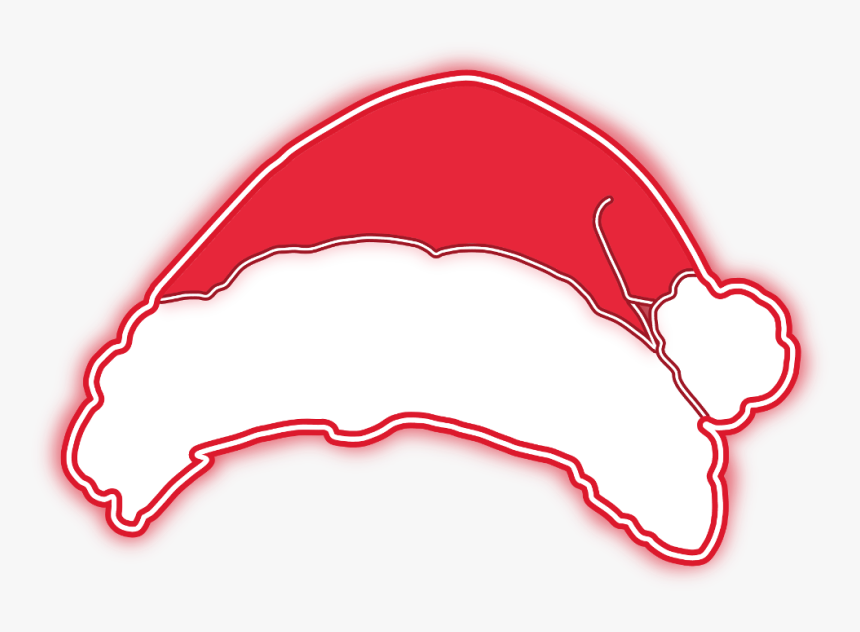 #neon #santa #santahat #christmas #hat #red #newyear - Illustration, HD Png Download, Free Download