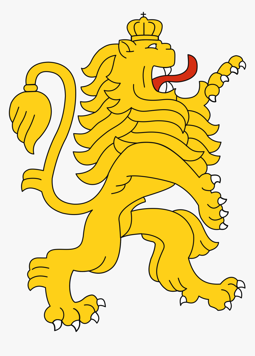 Line Art,art,yellow - Bulgarian Coat Of Arms Lion, HD Png Download, Free Download