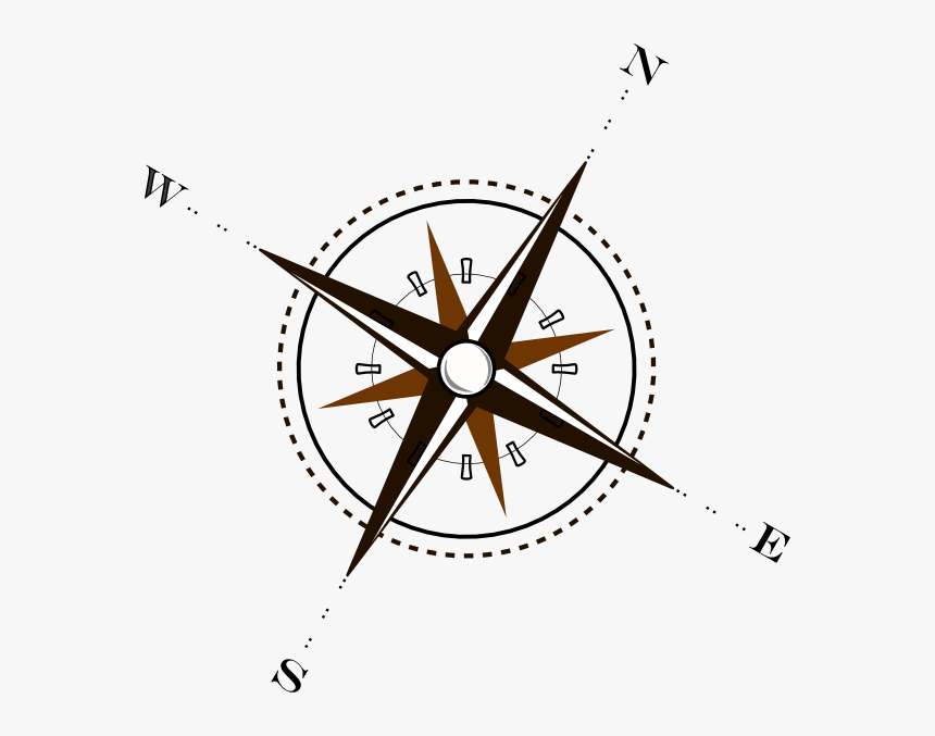 Compass Brown Clip Art At Pngio - Compass Clipart Black And White, Transparent Png, Free Download