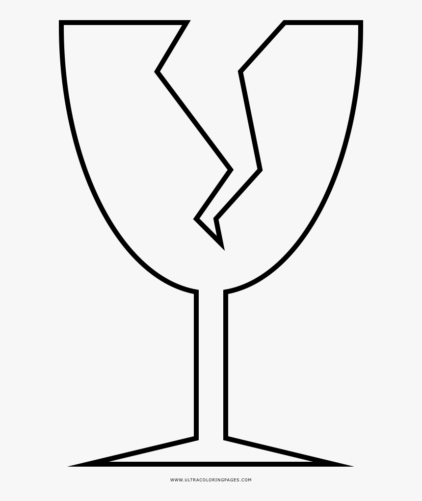Fragile Coloring Page - Wine Glass, HD Png Download, Free Download