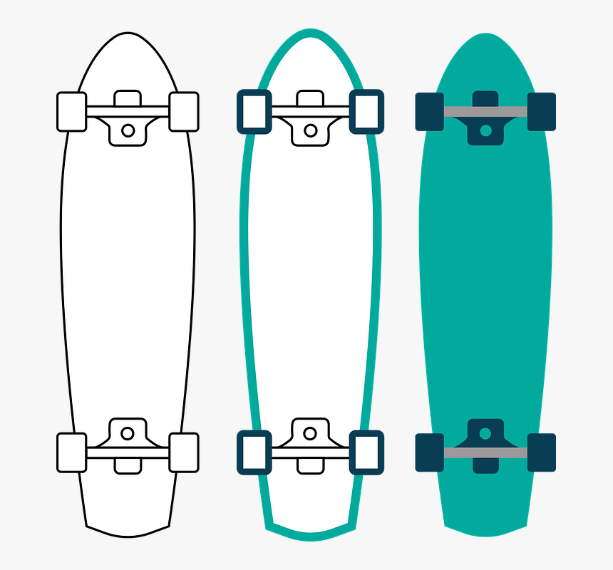 Skate, Skateboard, Outline - Patineta Png Vector, Transparent Png, Free Download