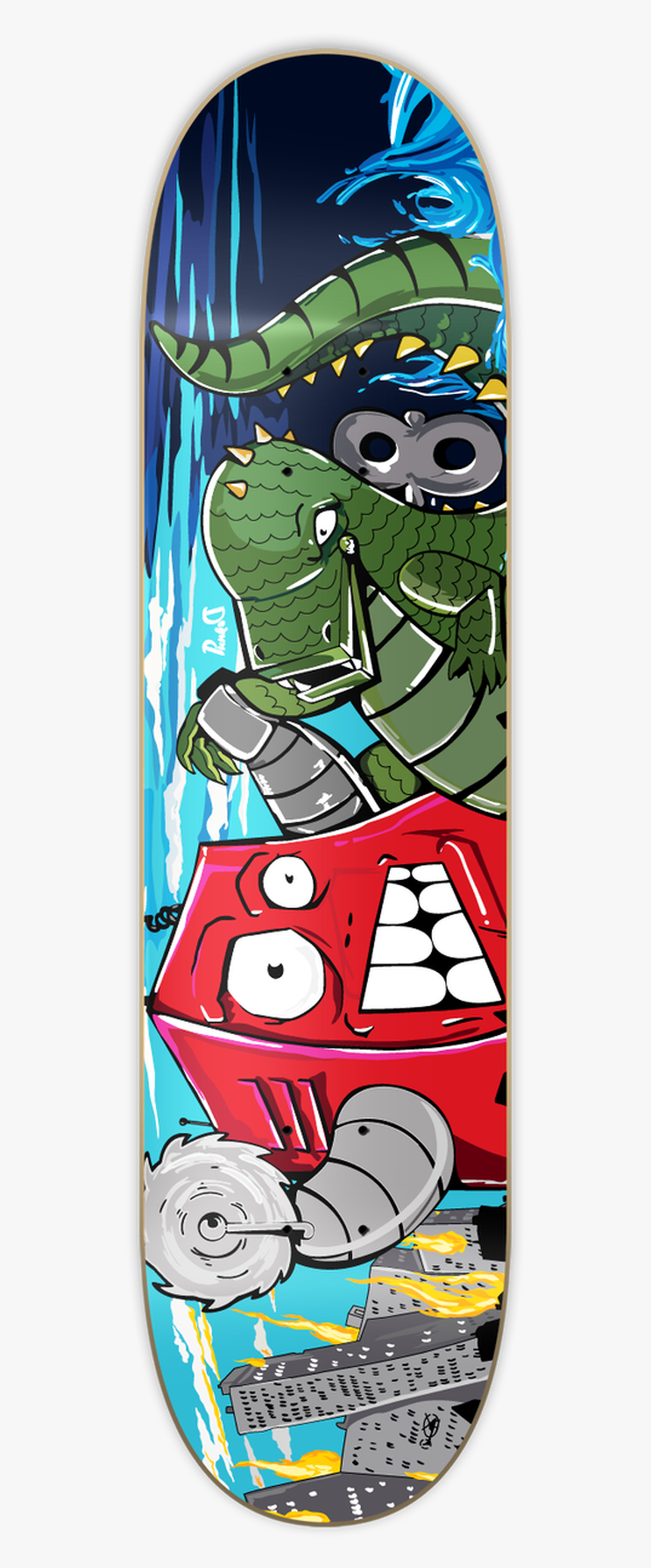 Graphic Robot Skateboard Deck - Skateboard Deck, HD Png Download, Free Download
