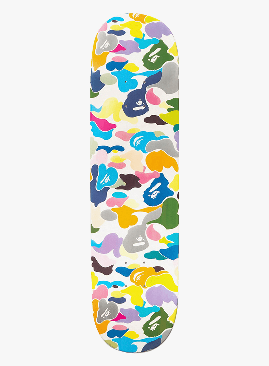 Multi Camo Skateboard Deck, White, Hi-res - Bape Skate Decks, HD Png Download, Free Download