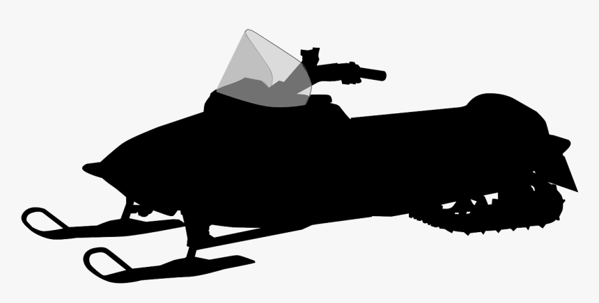 Snowmobile, Silhouette, Snow, Winter - Snowmobile Clip Art, HD Png Download, Free Download