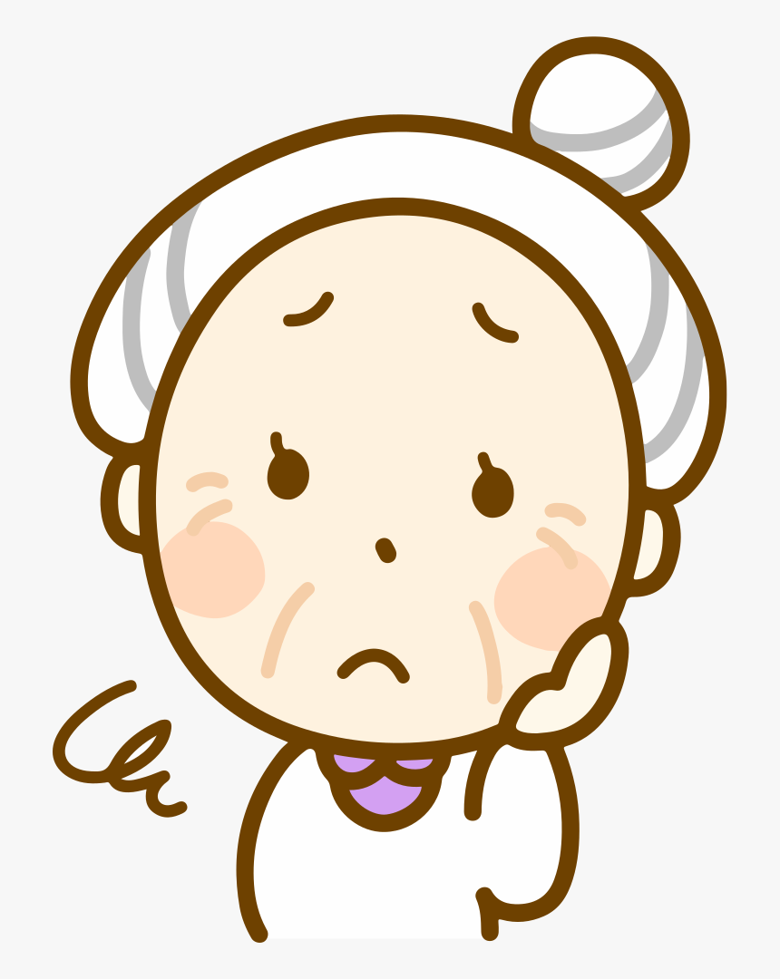Worried Old Woman - Old Woman Clipart Face, HD Png Download, Free Download