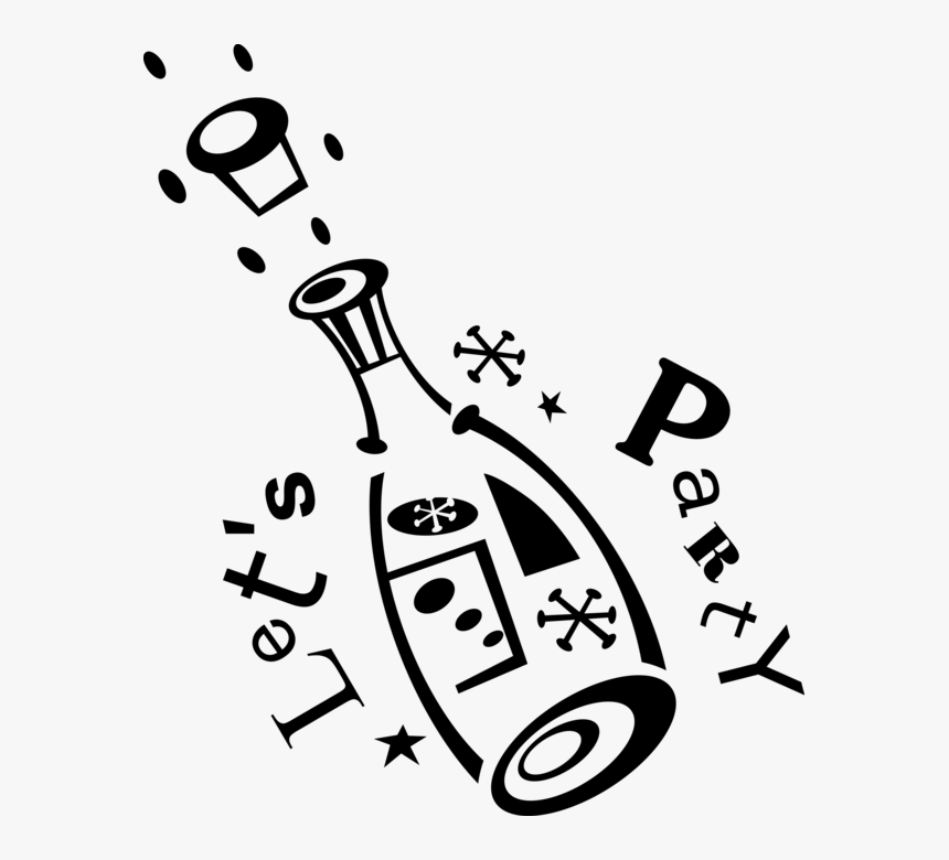 Vector Illustration Of Let"s Party Champagne Carbonated - Illustration, HD Png Download, Free Download