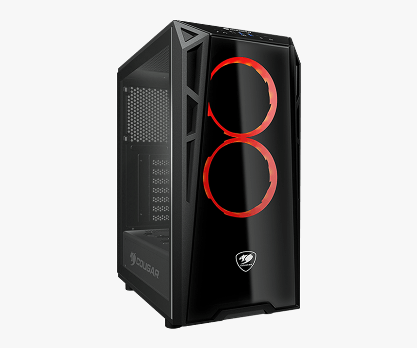 Turret Tempered Glass, No Psu, Atx, Black, Mid Tower - Case Cougar Turret, HD Png Download, Free Download
