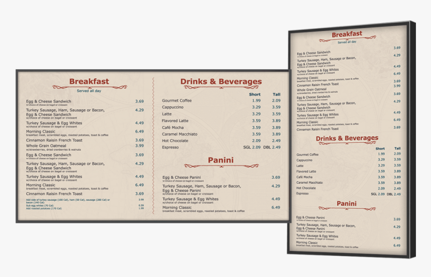 Coffee Shop Menu Board - Coffee Shop Digital Menu Board, HD Png Download, Free Download