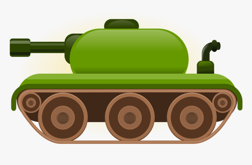 Tank, Green, Army, Vehicle, Military, Turret, Cartoon - Desenho Tanque Do Exército, HD Png Download, Free Download