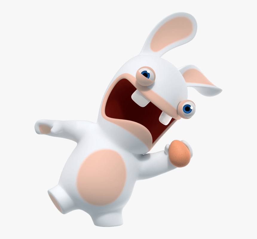 Rabbid Holding Egg - Rabbid Invasion Png, Transparent Png, Free Download