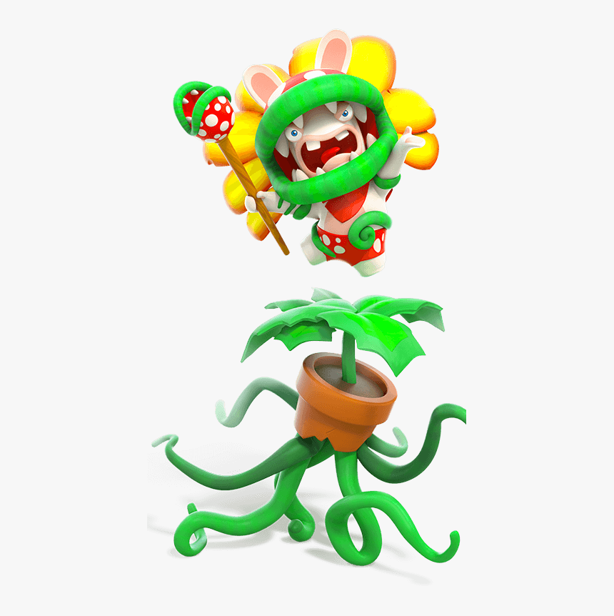 Rabbid Petey Piranha Super Mario, Battle - Mario Rabbids Kingdom Battle Pirabbid Plant, HD Png Download, Free Download