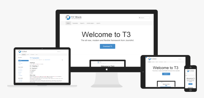 T3 Framework - Blank Template Joomla 3.9, HD Png Download, Free Download