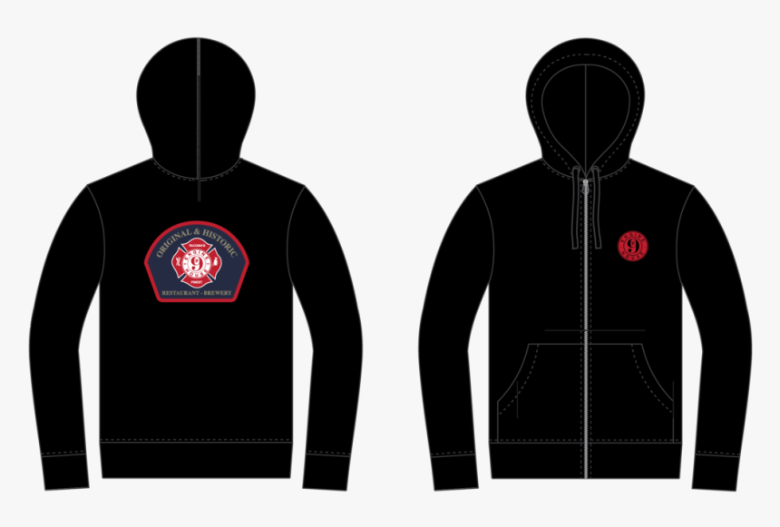 E9 Firepatch Zip Up Black-02 - Vector Blank Hoodie Template, HD Png Download, Free Download