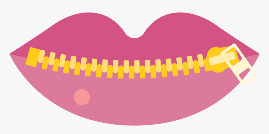 Lips Clipart Zipped - Zip Your Lips Png, Transparent Png, Free Download