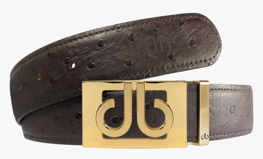 Brown Ostrich Textured Leather Strap With Buckle - Belt, HD Png Download, Free Download