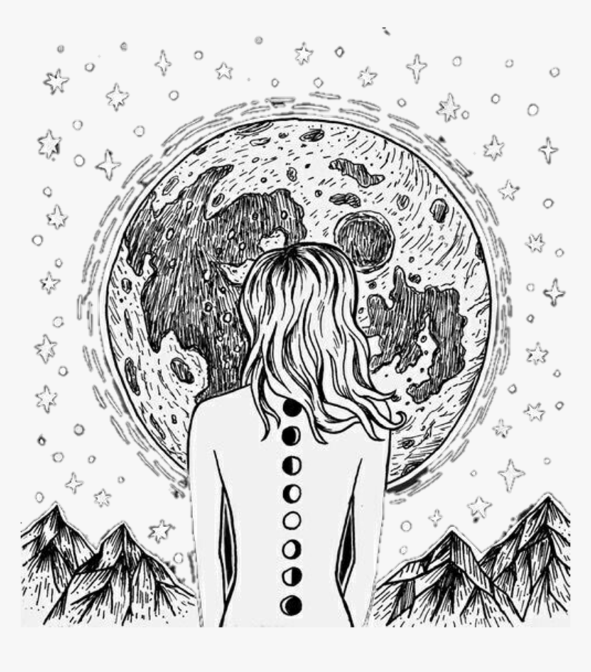 Moon Phase Art Witch, HD Png Download, Free Download