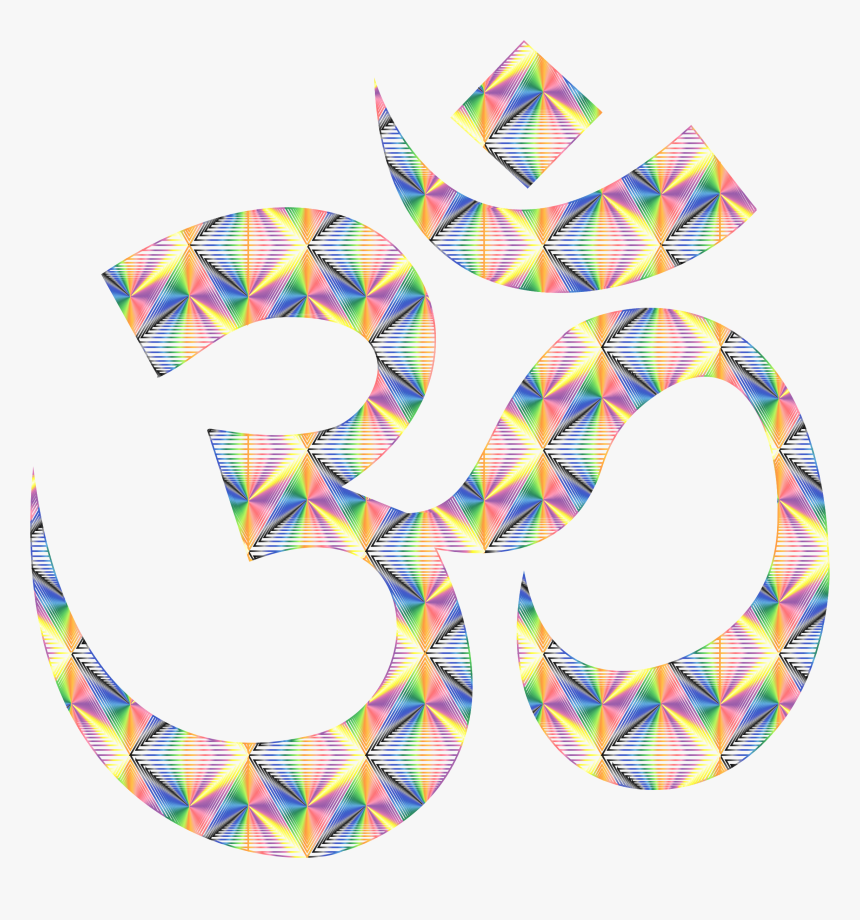 Prismatic Patterned Om Symbol No Background Clip Arts - Transparent Om Background, HD Png Download, Free Download