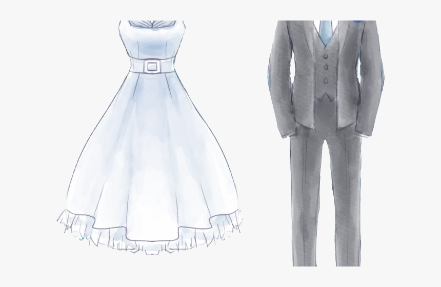 Transparent Wedding Dress Clipart Png - Formal Attire Watercolor Png, Png Download, Free Download