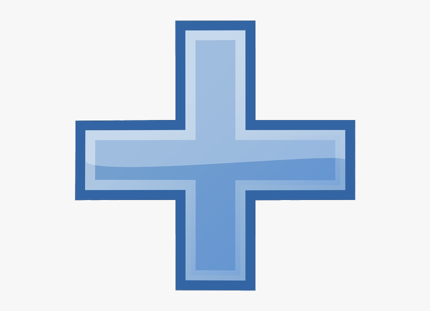 Plus Sign Add Increase Cross Blue Math Operator Icon - Cross, HD Png Download, Free Download