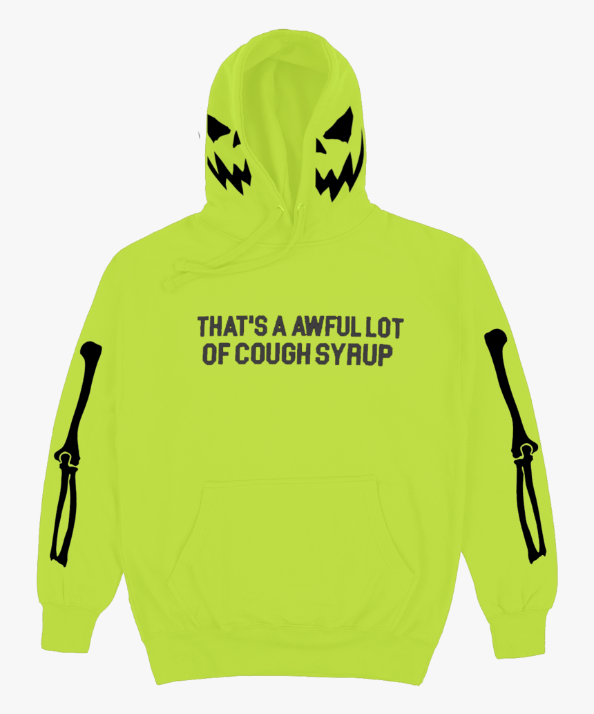 Skelton Heart Safety Green - That's An Awful Lot Of Cough Syrup Hoodie, HD Png Download, Free Download