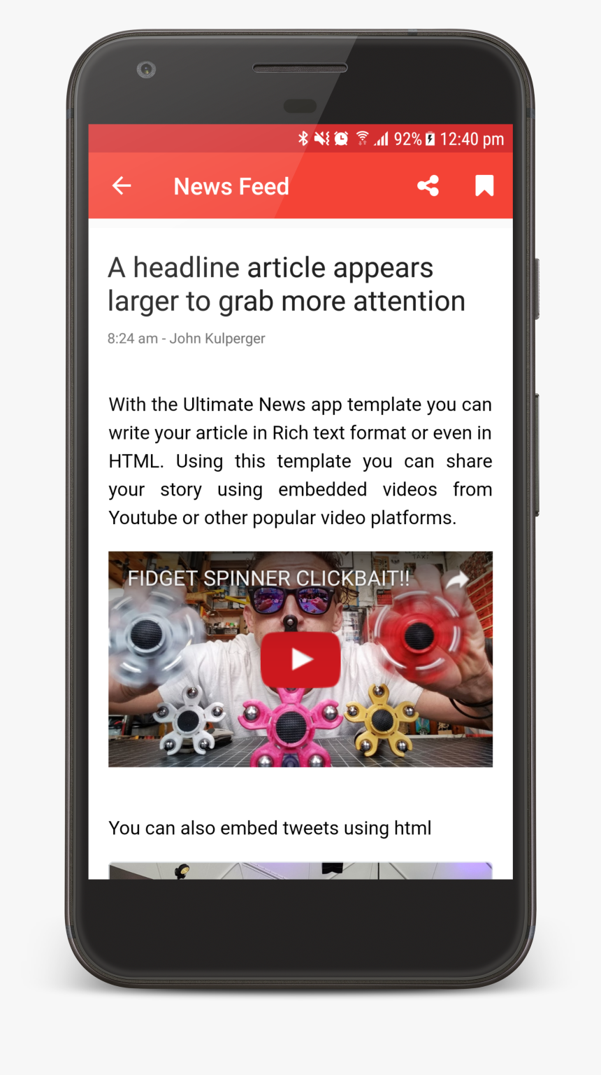 News Feed Template App , Transparent Cartoons - News App Template, HD Png Download, Free Download