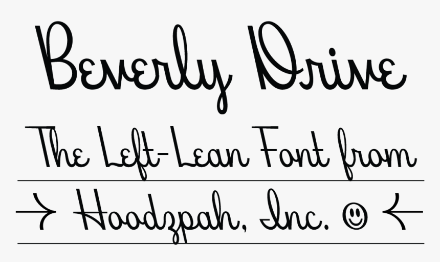 Beverly Drive, Left Lean Script From Hoodzpah - Handwriting, HD Png Download, Free Download