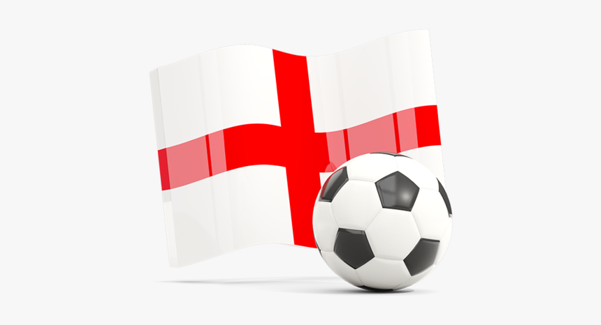 Soccerball With Waving Flag - England Flag Soccer Png, Transparent Png, Free Download