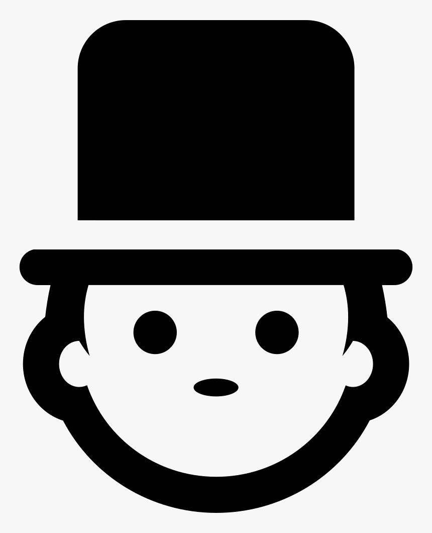Man Face With Top Hat - Smiley Face With Top Hat, HD Png Download, Free Download