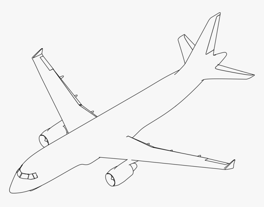 Airplane - Airplane Line Drawing, HD Png Download, Free Download