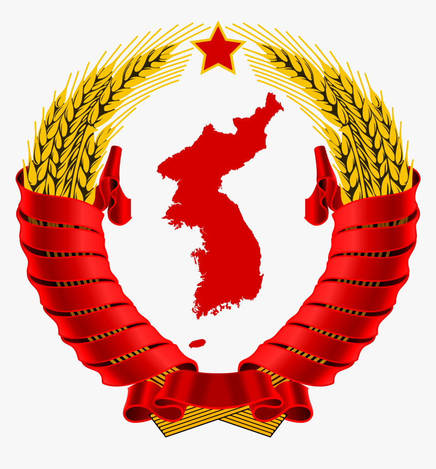 File Emblem Of North - North Korea Map, HD Png Download, Free Download