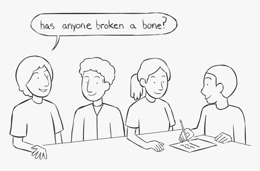 Fun Ice-breaker, Four People Sitting Around A Table - Line Art, HD Png Download, Free Download