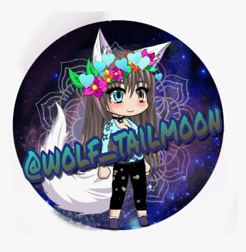 #update #wolf Tailmoon #icon #blue #galaxy #flower - Cartoon, HD Png Download, Free Download