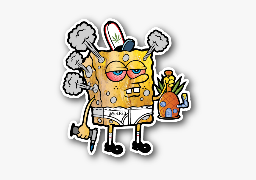 Awesome Stoner Png - Spongebob Weed Sticker, Transparent Png, Free Download