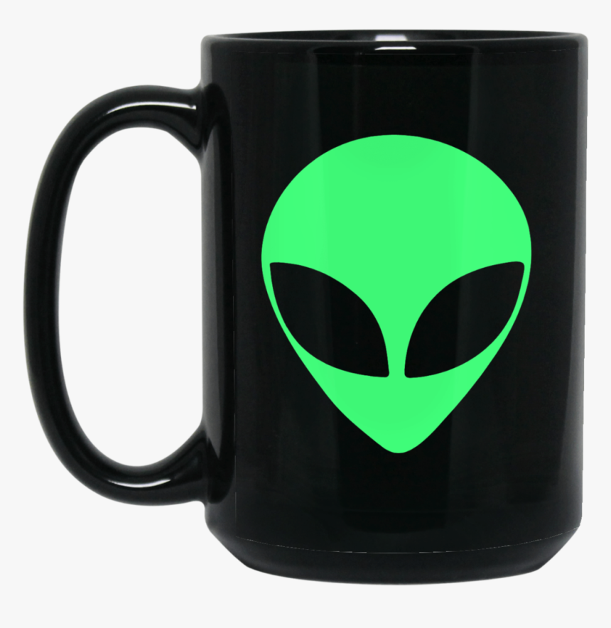 Green Alien Head 90"s Style Funny 15 Oz - Mug, HD Png Download, Free Download