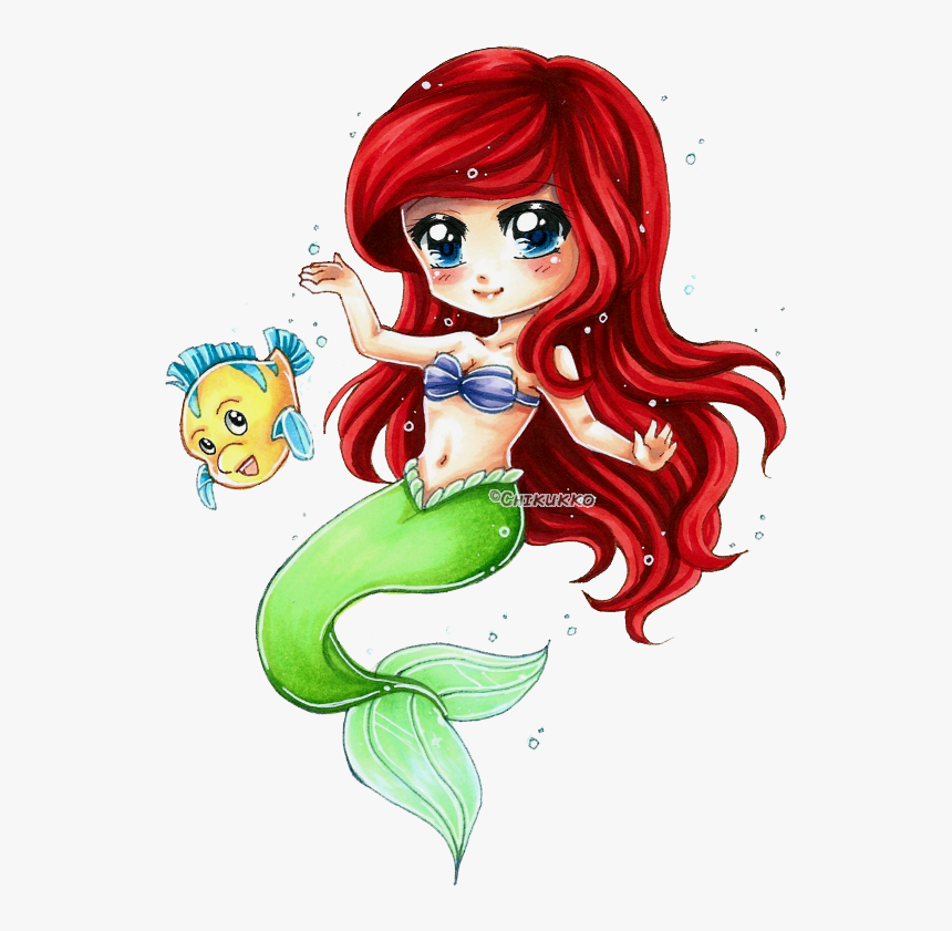 #cute #kawaii #chibi #flounder #disney #mermaid #mermaids - Mermaid Chibi Png Deviantart, Transparent Png, Free Download