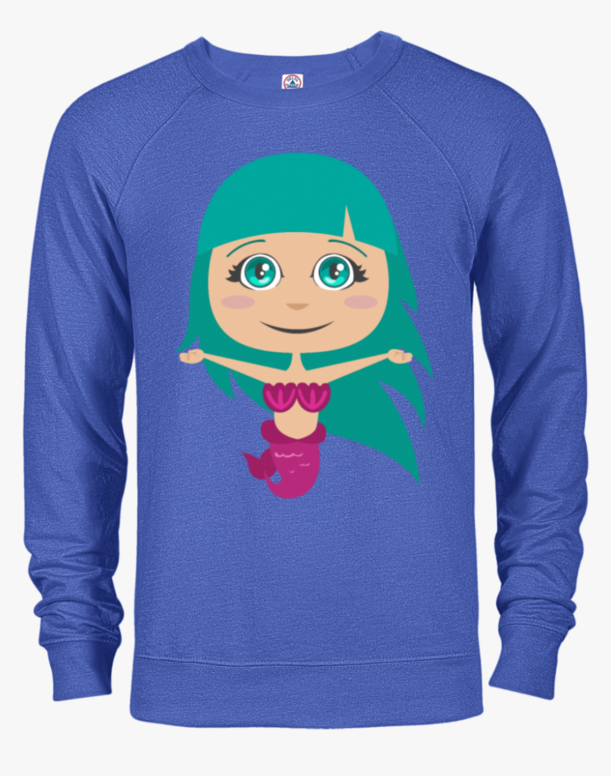 51,cute Mermaid Hug Me Delta French Terry Crew - Crew Neck, HD Png Download, Free Download