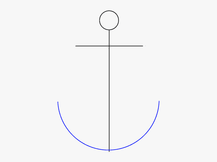Simple Anchor Drawing - Circle, HD Png Download - kindpng