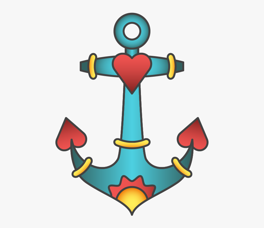 Tattoo Anchor Vector Cartoon Euclidean Free Frame Clipart - Tattoo, HD Png Download, Free Download