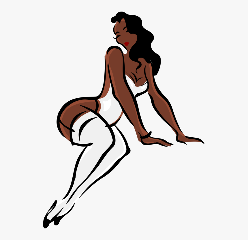 Art,thigh,artwork - Woman In Lingerie Clipart, HD Png Download, Free Download