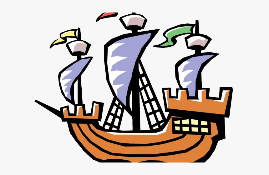 Sailing Ship Clipart Labor Day - Christopher Columbus Ship Clipart, HD Png Download, Free Download