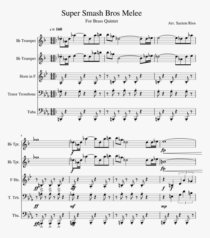 Super Smash Bros Melee Sheet Music Composed By Arr - Hey Ya Drum Sheet Music, HD Png Download, Free Download