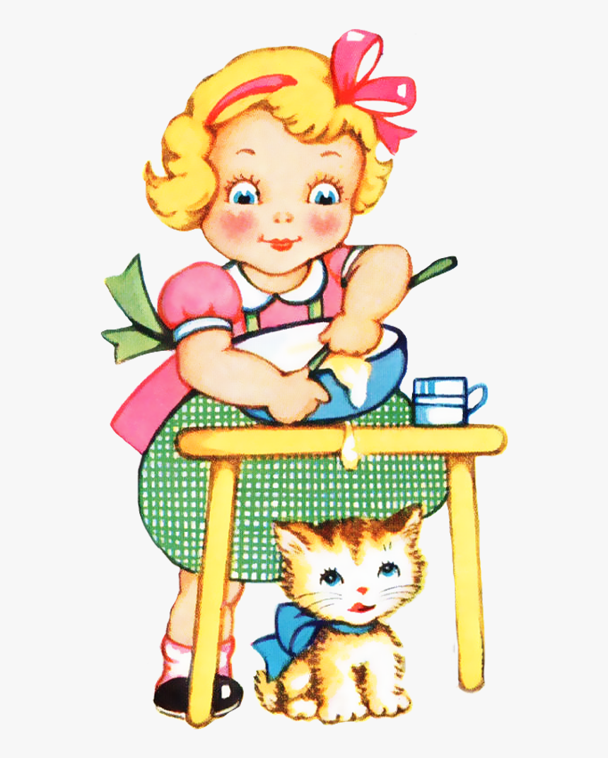 Cooking Clipart Free - Free Vintage Girls Clipart, HD Png Download, Free Download