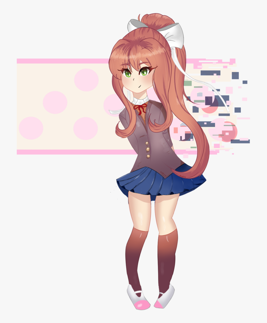 Doki Doki Monika Png - Cartoon, Transparent Png, Free Download